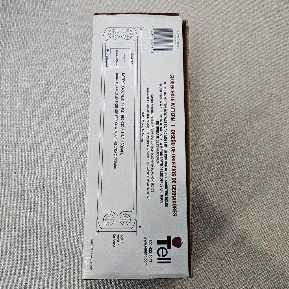 Tell Commercial Door Closer Size 3 Silver Aluminum ANSI Grade 3 DC100001 New